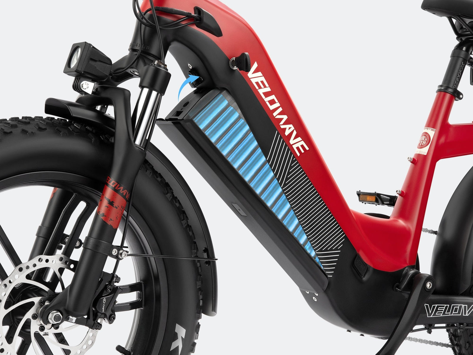 Velowave Pony Compact Step-Thru Electric Bike - Red Black