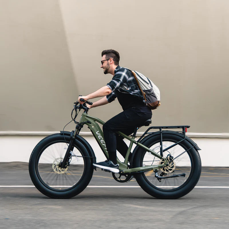 Veefa E1 26'' Step-Over Fat Tire Electric bike - Olive Green