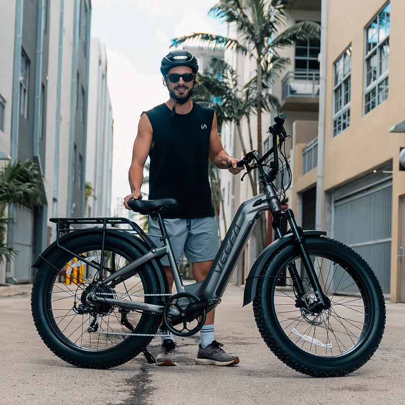 Veefa L1 26'' Step-Thru Fat Tire Electric bike - Dark Gray