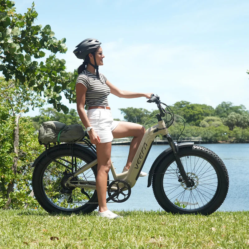 Veefa L1 26'' Step-Thru Fat Tire Electric bike - Dusty Pink