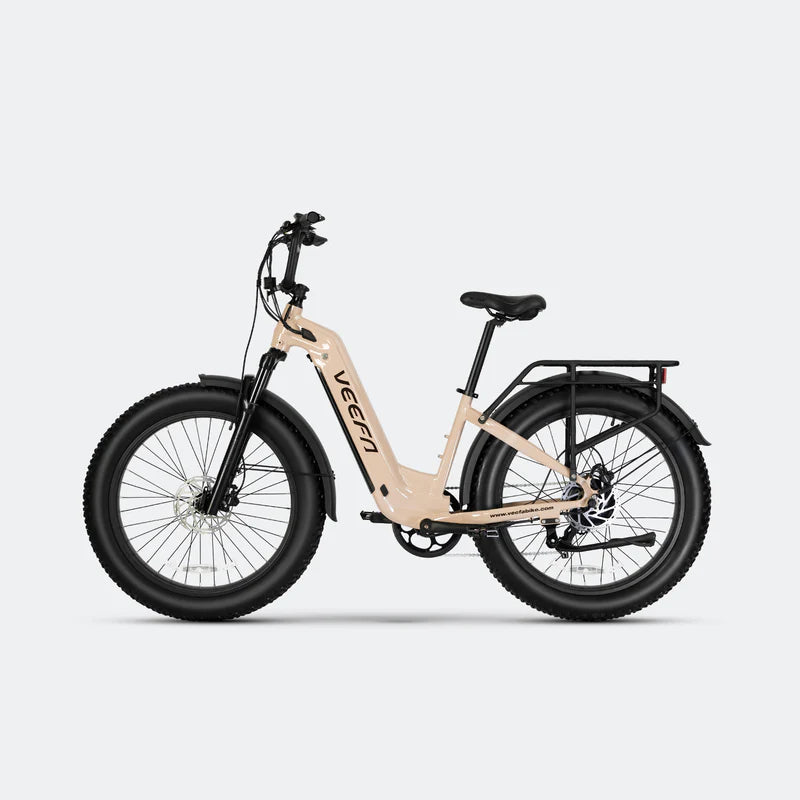 Veefa L1 26'' Step-Thru Fat Tire Electric bike - Dusty Pink