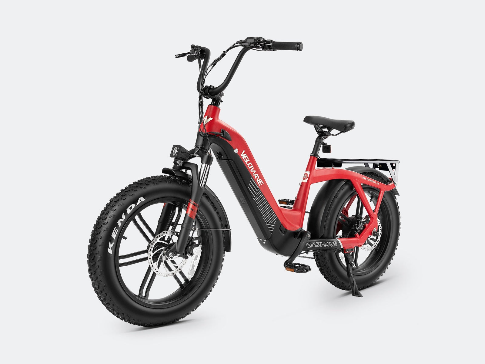 Velowave Pony Compact Step-Thru Electric Bike - Red Black