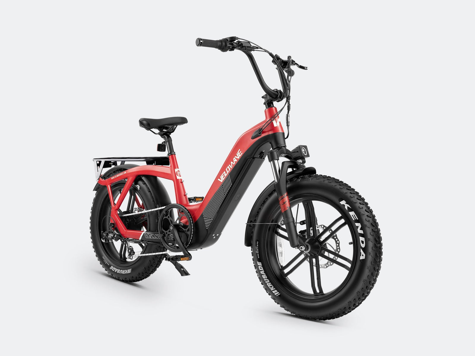 Velowave Pony Compact Step-Thru Electric Bike - Red Black